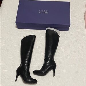 Stuart Weitzman Black Over the Knee Boots Napa leather